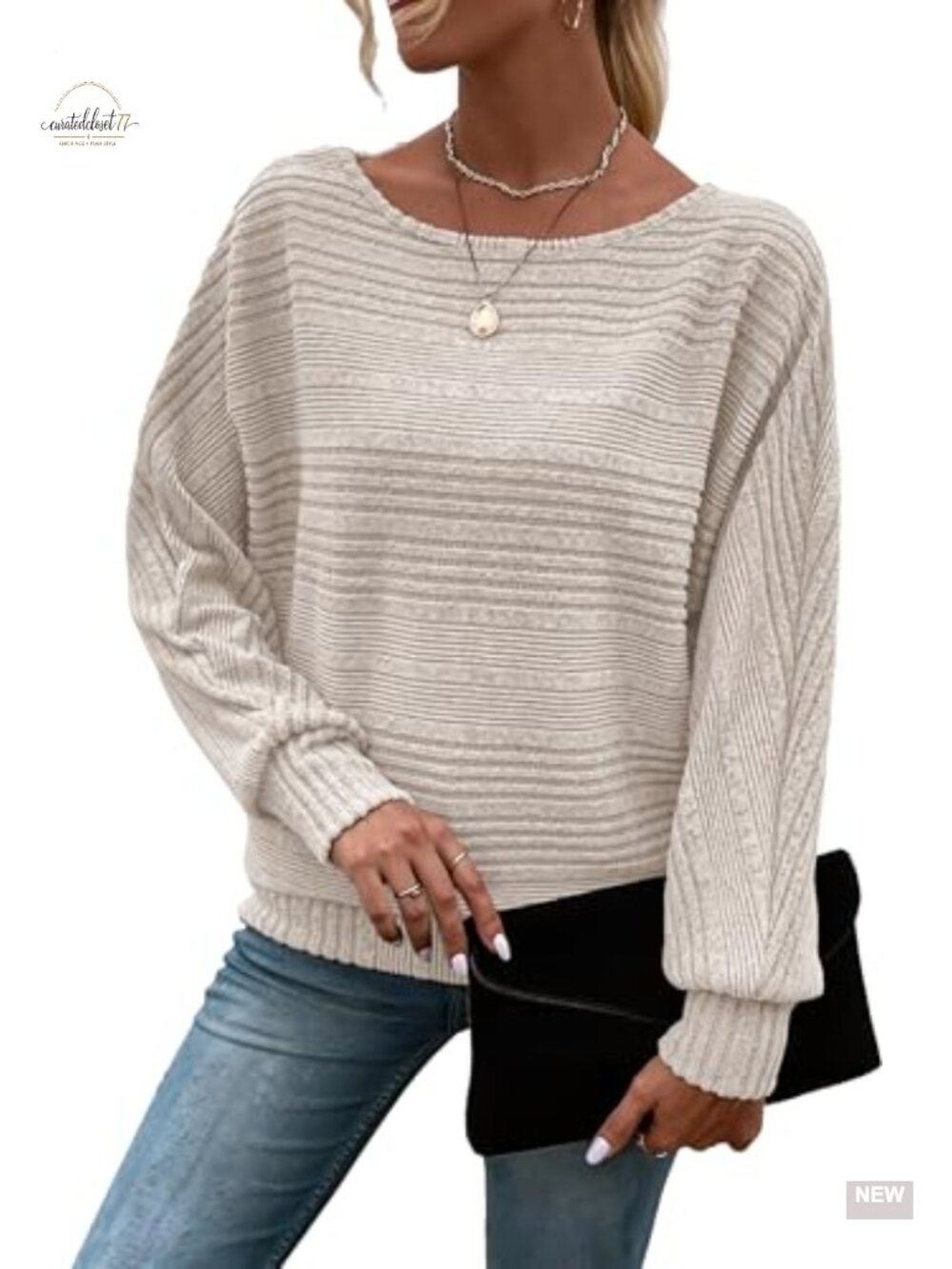 Womens Tunic Top Batwing Long Sleeve Pullover Sweater Casual Loose Fit